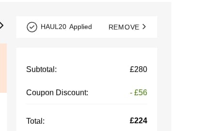 Screenshot of the Amelianour discount code working