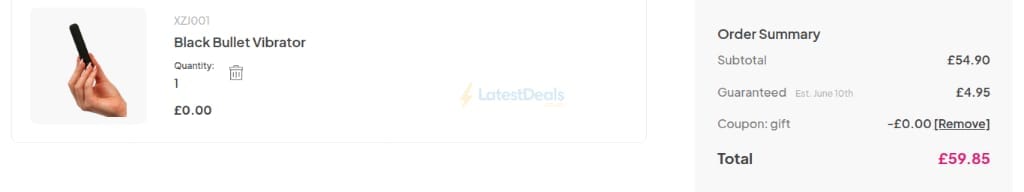 Screenshot of the Pulse & Cocktails discount code working