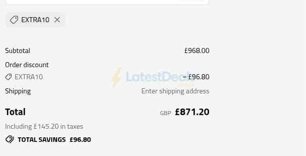 Screenshot of the Msofas discount code working