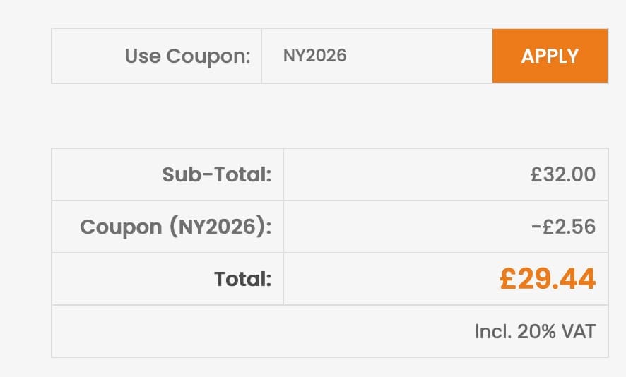 Screenshot of the Maxpeedingrods discount code working