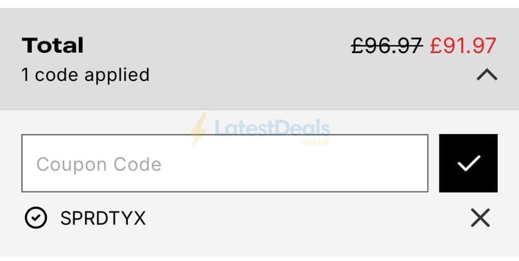 Screenshot of the Spreadshirt discount code working