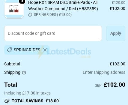 Screenshot of the Slam69 discount code working