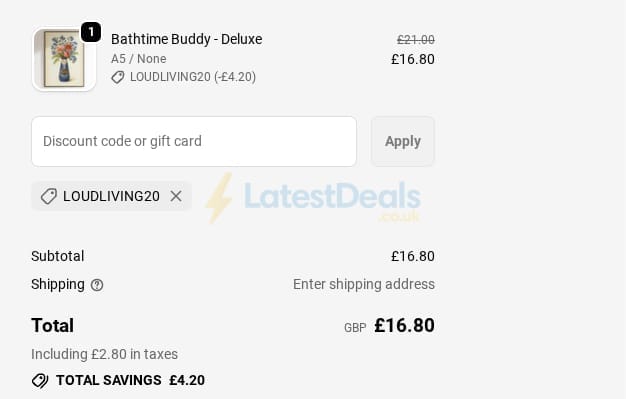 Screenshot of the Punk Haus discount code working