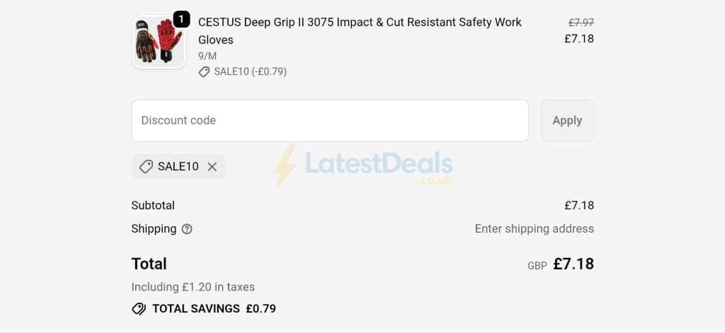 Screenshot of the Mstore discount code working