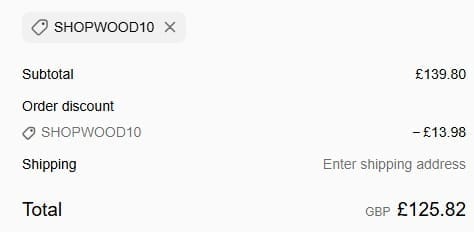 Screenshot of the Lekto Wood Fuels discount code working