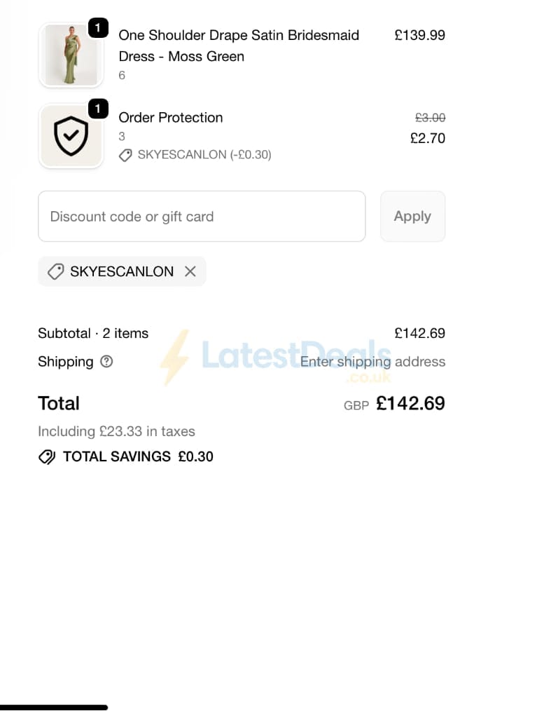 Screenshot of the Six Stories discount code working