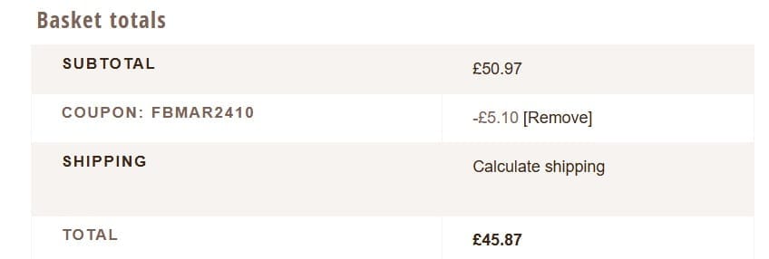 Screenshot of the Nutravet discount code working