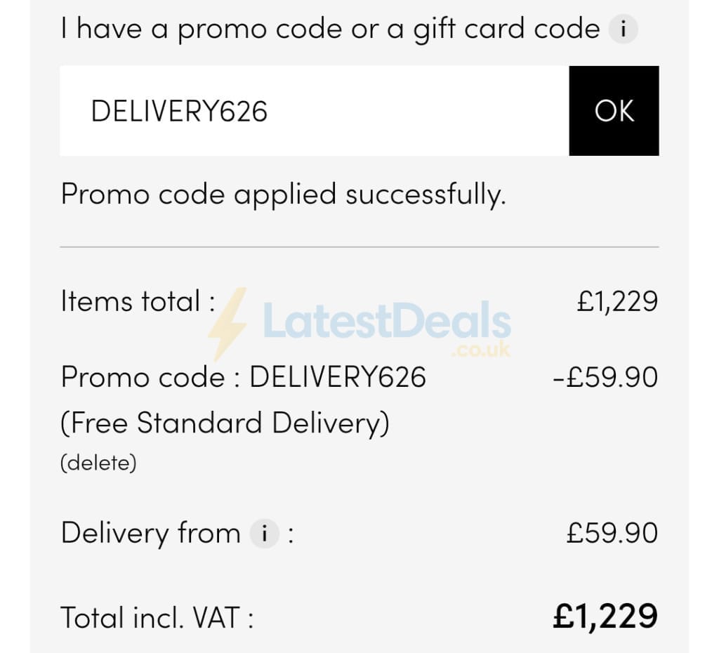 Screenshot of the Tikamoon discount code working