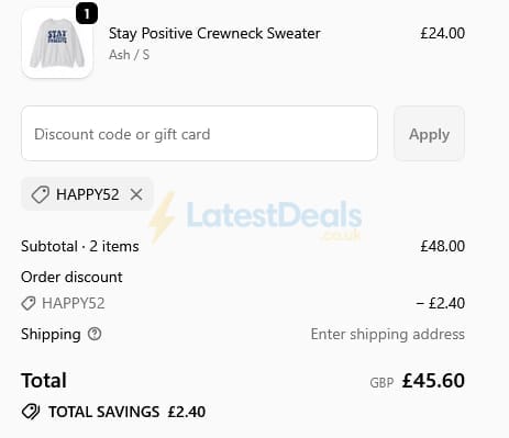 Screenshot of the Fanjoy discount code working