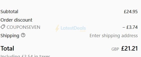 Screenshot of the British Souvenirs discount code working