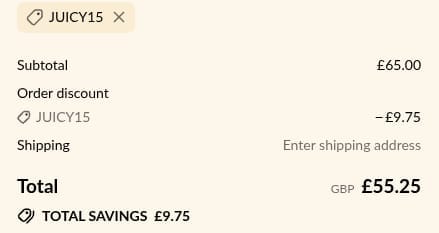 Screenshot of the Presscription discount code working