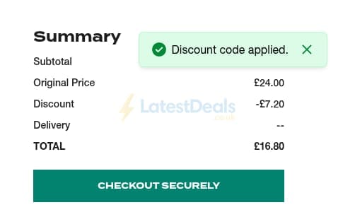 Screenshot of the Ego discount code working