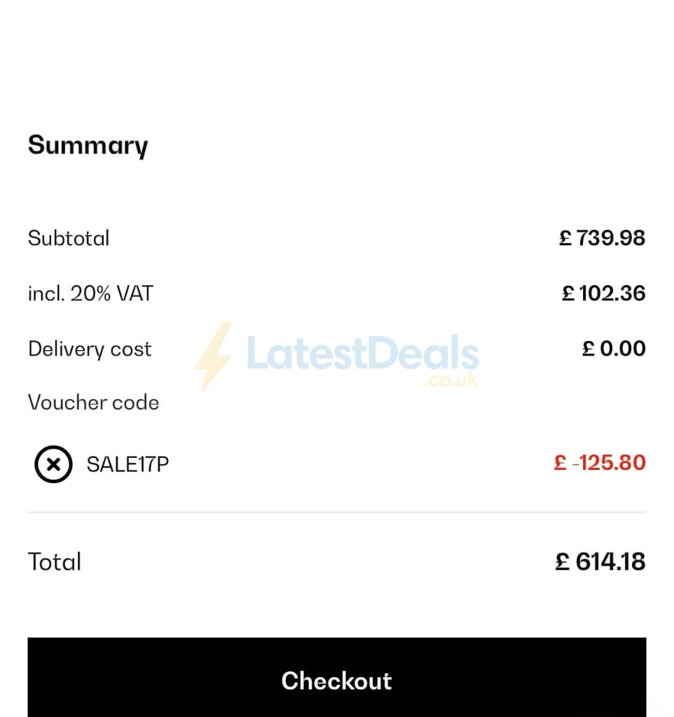 Screenshot of the Klarstein discount code working