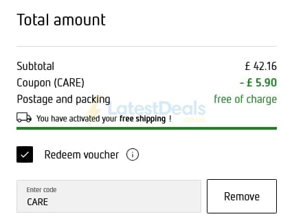 Screenshot of the Parfumdreams discount code working