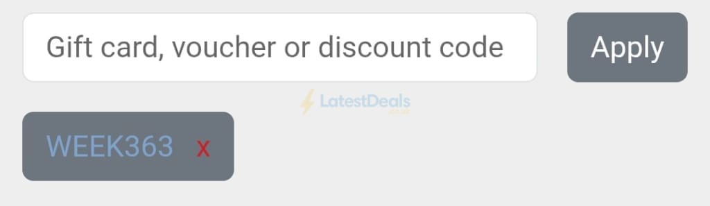 Screenshot of the Must Have Ideas discount code working