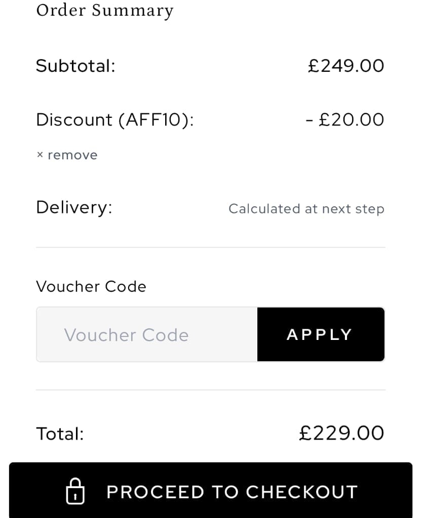 Screenshot of the Lakeland Leather discount code working