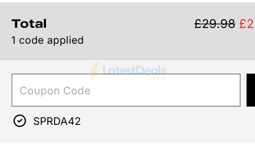 Screenshot of the Spreadshirt discount code working