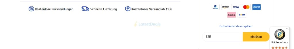 Screenshot of the medimops discount code working