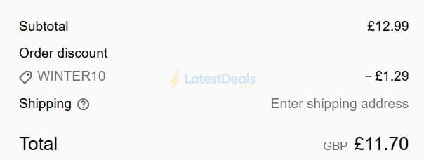 Screenshot of the Vieve discount code working