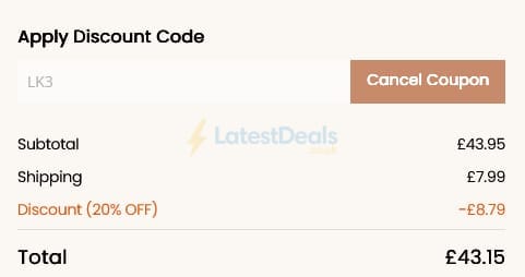 Screenshot of the Gnoce discount code working