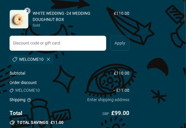 Screenshot of the Planet Doughnut discount code working