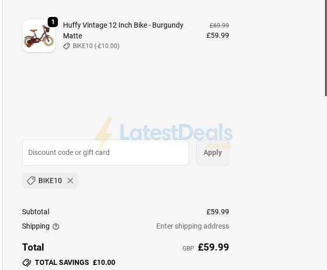 Screenshot of the BargainMax discount code working
