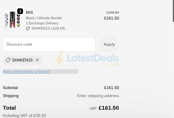 Screenshot of the SodaStream discount code working