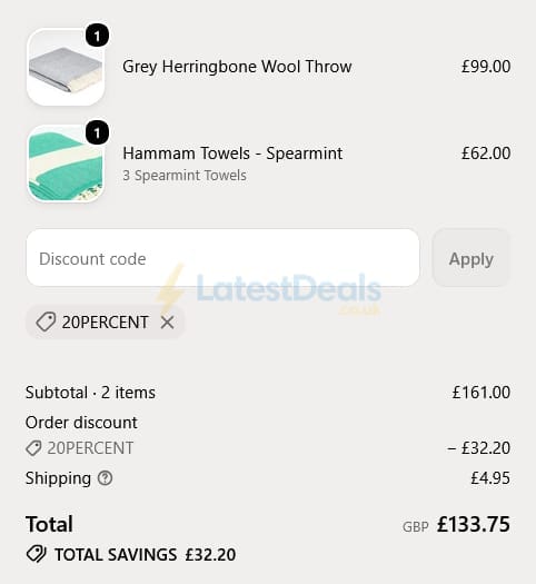 Screenshot of the Tolly McRae discount code working
