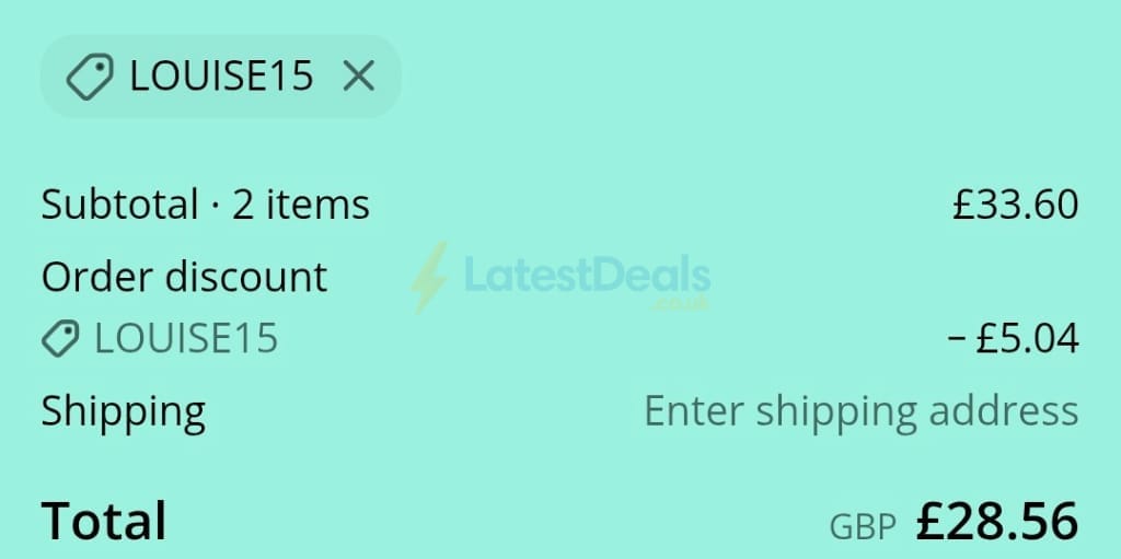 Screenshot of the Surreal Cereal discount code working