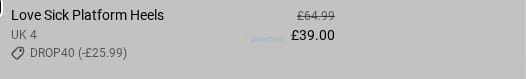 Screenshot of the Lamoda discount code working