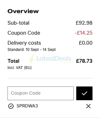 Screenshot of the Spreadshirt discount code working