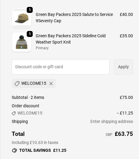 Screenshot of the USA Sports discount code working