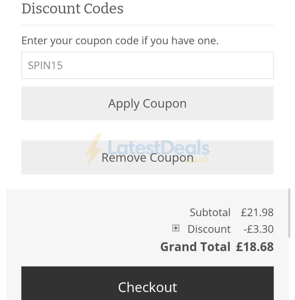 Screenshot of the The Knitting Network discount code working