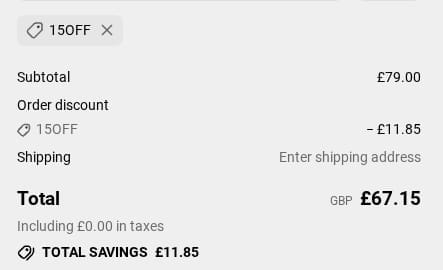 Screenshot of the Haar at Home discount code working