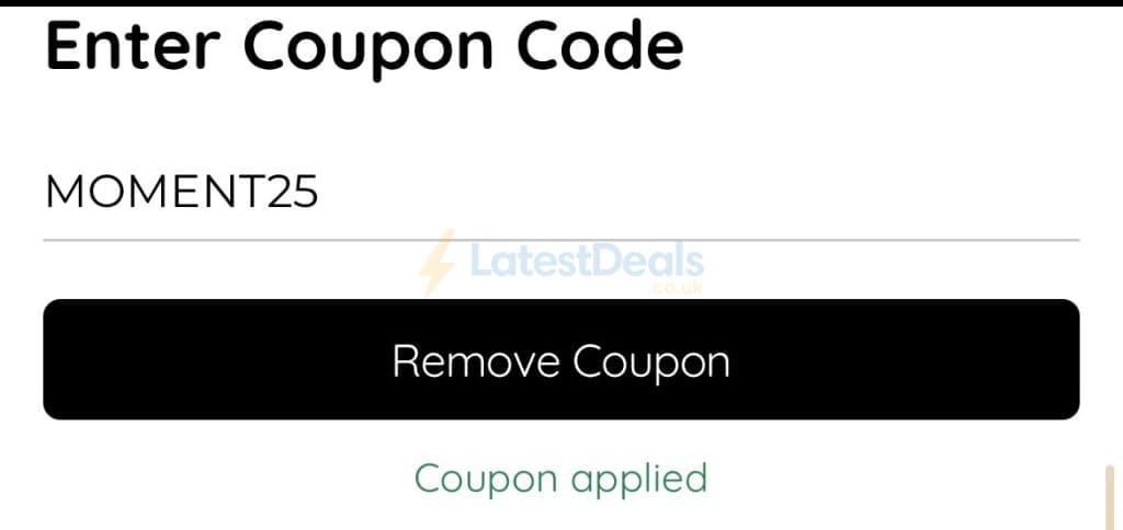 Screenshot of the myphotobook discount code working