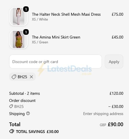 Screenshot of the LemonLunar discount code working