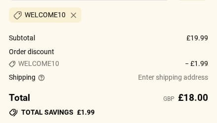 Screenshot of the Newlife the Charity discount code working
