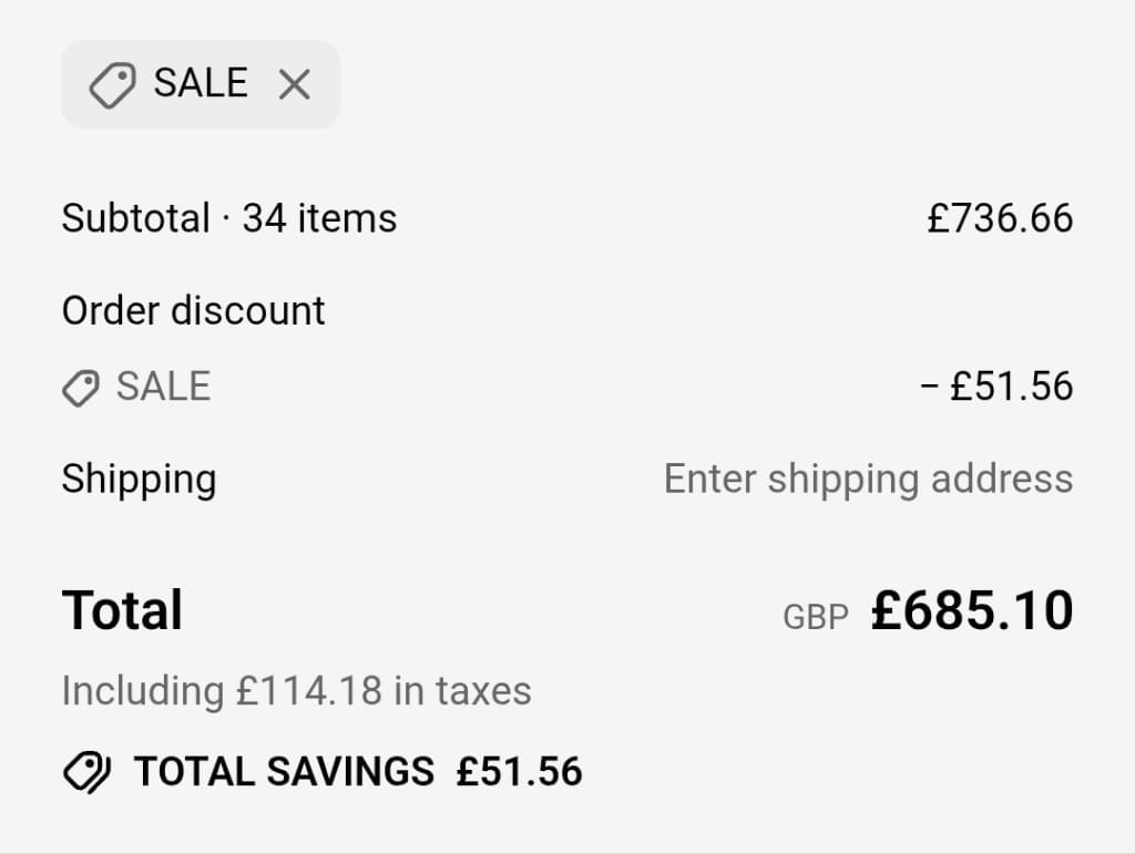 Screenshot of the GrassWarehouse discount code working