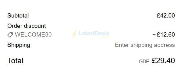 Screenshot of the Biomel discount code working