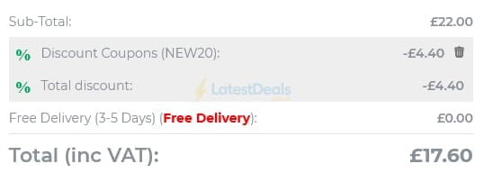 Screenshot of the Duke Direct discount code working