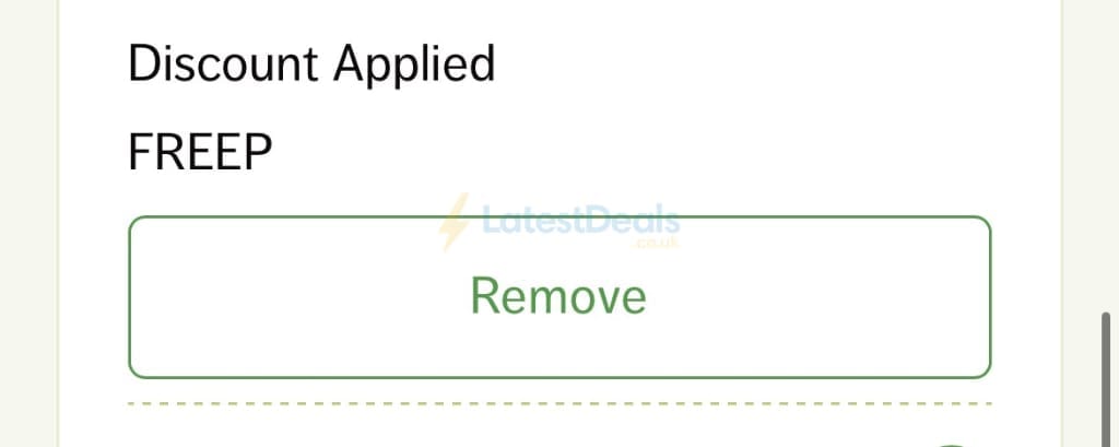 Screenshot of the Pondkeeper discount code working
