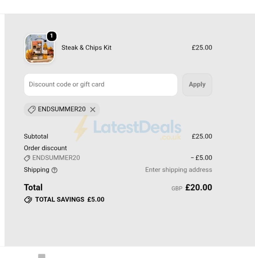Screenshot of the Ross & Ross Gifts discount code working
