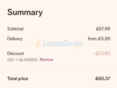 Screenshot of the YourSurprise discount code working