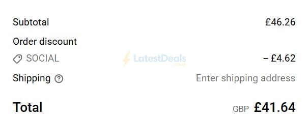 Screenshot of the WooWoo discount code working