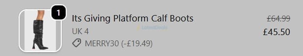Screenshot of the Lamoda discount code working