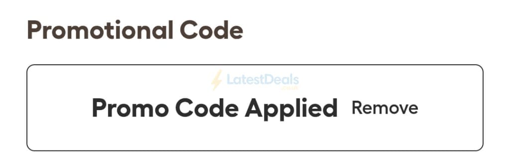 Screenshot of the Omlet discount code working