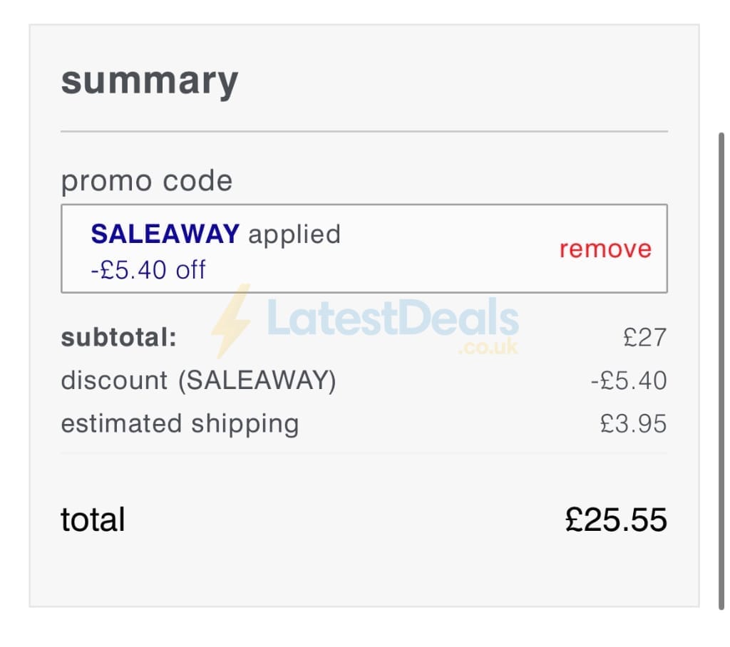 Screenshot of the Malin + Goetz discount code working