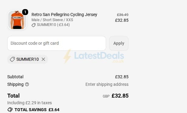 Screenshot of the Granny Gear discount code working