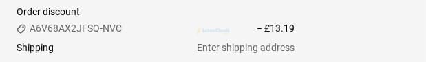 Screenshot of the Prestige discount code working