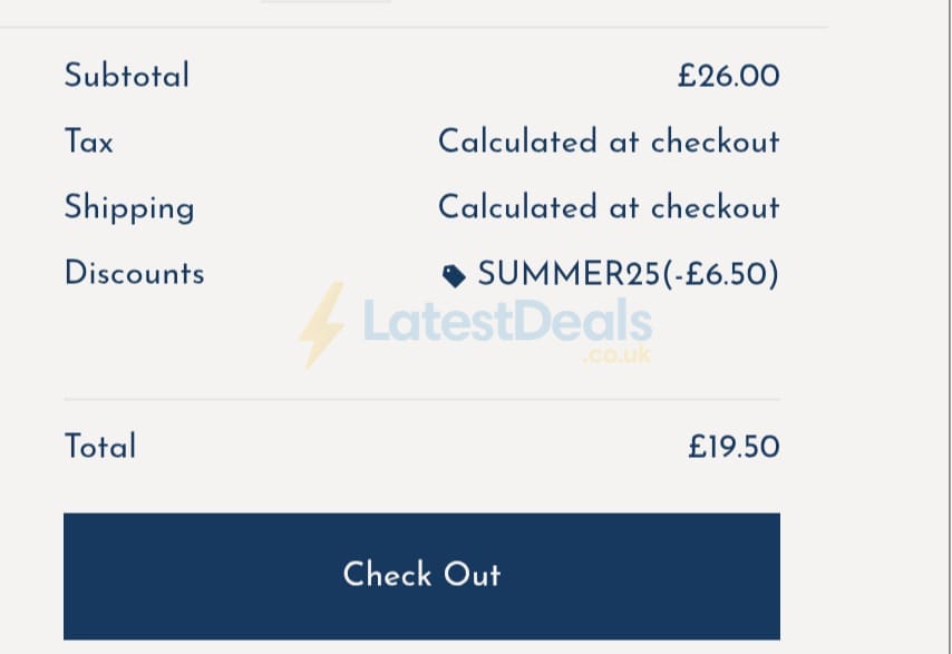 Screenshot of the Potter & Mooch discount code working
